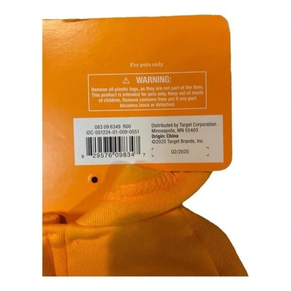 Hyde & EEK Pet Pumpkin‎ Hoodie Costume Size Small Fits Up to 25 LBs A162